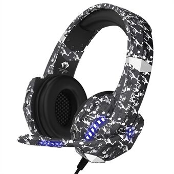 PYTHON FLY Wired Gaming Headset Stereo Sound Colorful Light 3.5mm Over-Ear Headphone with Mic