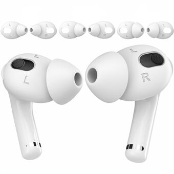 AHASTYLE PT66-3 3 Pairs Earbud Silicone Ear Tips for Apple AirPods 3, Earphone Soft Cover Cap Replacement, Size: L