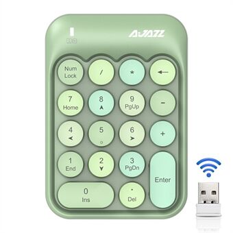 AJAZZ AK18 2.4G Wireless Numeric Keypad 18 Keys Round Keycaps Mini Numpad