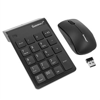 SUNREED SKB886 Small Bluetooth Numeric Keypad and 2.4G Wireless Mouse for Laptop Cash Devices TV with USB Port