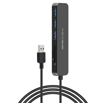 ACASIS AB3-CL42 1.2m USB Hub Cable USB3.0 to 3 USB3.0 + TF/Memory Card Hub Adapter Portable Multi-Port Splitter Data Transfer Support 5Gbps High-Speed Transmission