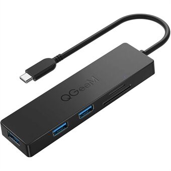 QGEEM  QG-UH05-1C 0.17m 5 in 1 Type-C Hub Multi-Ports USB C Docking Station Ultra Slim Hub Compatible with SD/TF/3 USB3.0 for Laptops/Computers