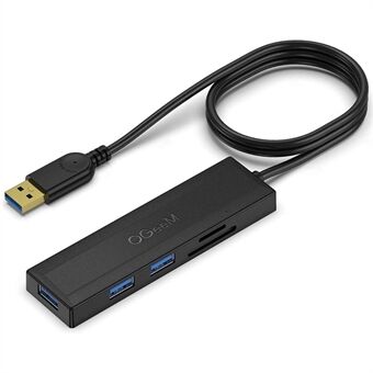 QGEEM QG-UH05-1A 5 in 1 Ultra Slim USB A Docking Station Multi-Port USB Hub to 3 USB 3.0 SD/TF Card Reader Adapter with 0.8m Extended Cable