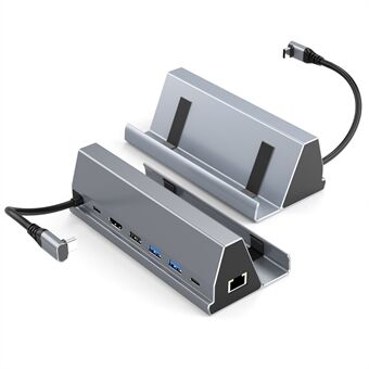 BS107 Type-C to PD+HD+USB3.0*2+USB2.0+USB-C+RJ45 Hub Adapter 7-in-1 Gaming Docking Station for Steam Deck