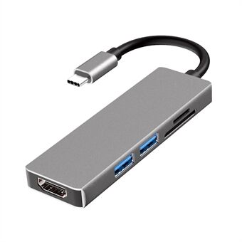 YSTC0803X 5 in 1 USB C Hub Adapter High-speed Data Transmission Multi-function Portable Converter Support HDMI/USB 3.0/SD/TF