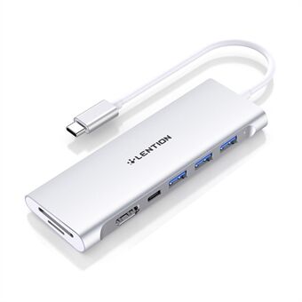 LENTION C36bHCR Type-C Hub Converter to USB 3.0 Ports HD Video Output Port Card Reader Slots PD3.0 100W Charging