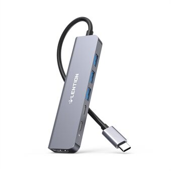 LENTION CE35sH Cloud Ala Series 6-in-1 USB-C Hub Adapter USB-C to 3 USB3.0 + HD 4K / 30Hz  + PD3.0 + USB-C Docking Station