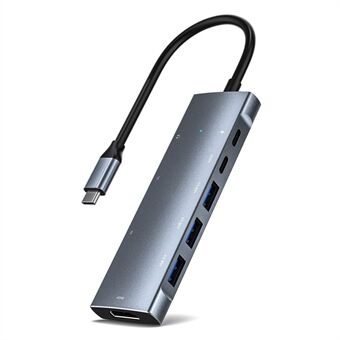 ZT-C909 9-Port USB C Hub Type C to 4K Resolution HD Video Adapter + PD + 2 x Memory Card Slots + 3.5mm Audio Port + 3 x USB 3.0 Ports + Type C Port Compatible for Laptops and Other Type C Devices