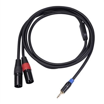 Double XLR Male Y Splitter Cord to 3.5mm Mini Headphone Jack Audio Cable 1.8m