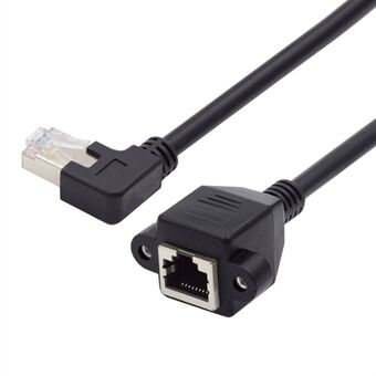 UT-011-LE 0.3m Left Angled 90 Degree 8P8C FTP STP UTP Cat6 Male to Female Cord LAN Ethernet Network Extension Cable