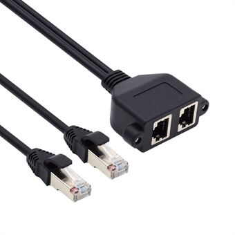 UT-018 0.5m Dual Ports RJ45 UTP Cat6 Male to Female LAN Ethernet Network Extension Cable with Panel Mount Holes