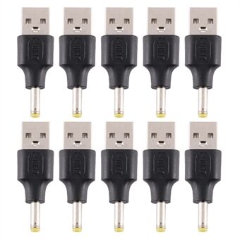 10Pcs DC Power Plug 4.0 x 1.7mm Male To USB 2.0 Male Adapter