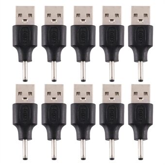 10Pcs DC Power Plug 3.0 x 1.1mm Male To USB 2.0 Male Adapter