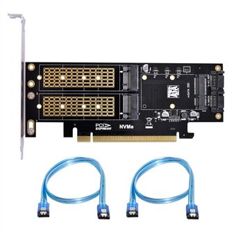 SA-028 3-in-1 PCI Express PCI-E 3.0 + Dual SATA to NGFF NVME mSATA M-Key B/M-key SSD Card Adapter