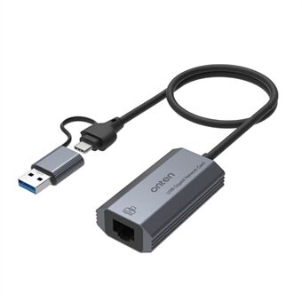 ONTEN UE101 2-in-1 USB 3.0 + USB-C to Gigabit Adapter Portable USB Gigabit Network Card