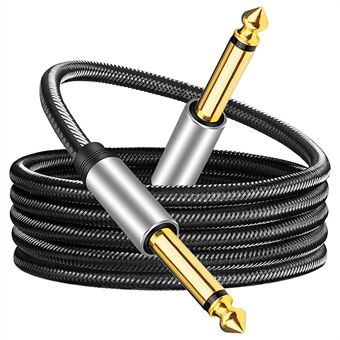 1.8m Nylon Braided 6.35mm Instrument Cable 6.35mm Male to Male Mono Audio Cable 1 / 4" TS Cable with Zinc Alloy Housing