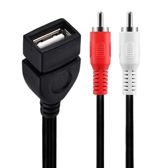 JUNSUNMAY 0.2m USB 2.0 Female to 2 RCA Male Video AV Converter Camcorder Audio Splitter Cable