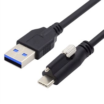 UC-045-2.0M 2m USB-A 3.0 Male to Type-C 3.1 Single Screw Locking Cable Data Cord (without Chip, M2 Screw)