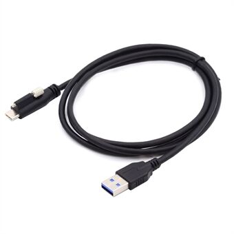 UC-045-3.0M 3m USB-A 3.0 Male to Type-C 3.1 Single Screw Locking Cable Data Cord for Camera (without Chip, M2 Screw)