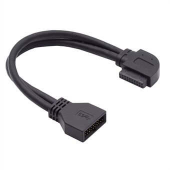 U3-082-RI USB 3.0 20Pin 19Pin Male to Female 5Gbps Extension Cable 90 Degree Angled Cord for Motherboard Mainboard