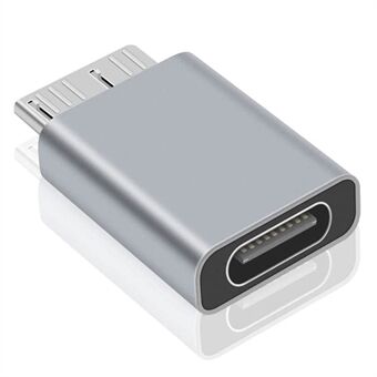 JUNSUNMAY Type-C Female to USB 3.0 Micro B Male Adapter Aluminium Alloy Converter for Hard Drive