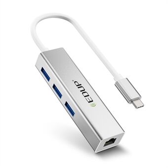 EDUP EP-9801 Type-C USB3.0 3 Ports Hub 1000Mbps RJ45 Gigabit Ethernet Adapter for Computer Laptop