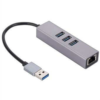 USB-A to RJ45 Ethernet+3xUSB 3.0 Ports Adapter USB 3.0 to 10 / 100 / 1000Mbps Network LAN Cable Converter