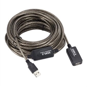 480Mbps Data Transmission Cord 15m Male to Female USB 2.0 Extension Cable Active Repeater Cable USB Adapter Cord