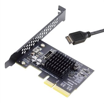 UC-104-EF USB 3.2 Gen2 Type-E 20Gbps Front Panel Socket to PCI-E 4X Express Card Adapter for Desktop Motherboard (ASM3242 Chipset)