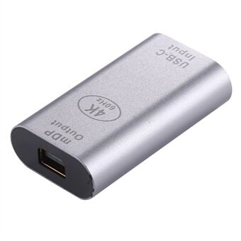 4K 60Hz USB 3.1 Type C Female to Mini DP Female Adapter Converter Silver for MacBook Chromebook Pixel