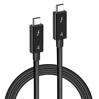 1m 40Gbps High-speed Data Transfer Cord Thunderbolt 4 Adapter Cable Male to Male 100W Fast Charging Cord for Thunderbolt 4 Docking Station - Black