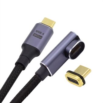 UC-034-LP USB-C Magnetic 90-Degree Connector USB4 Cable 20Gbps 100W Charging Cord 8K / 5K Video Cable