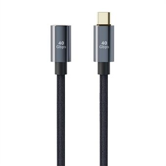 0.8m Type-C Male to Female Extender Cord USB 4.0 8K Video Output 40Gbps Data Transmission Line 100W 5A Fast Charging Cable