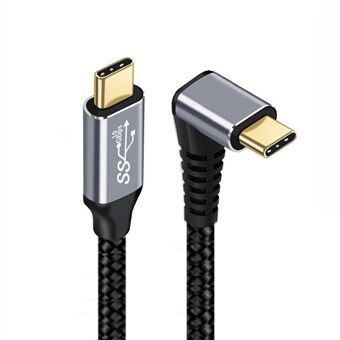 UC-064-UP-0.5M 90-Degree Angled Type-C USB-C Male to Male USB3.1 10Gbps 100W Data Cable with E-marker Chip