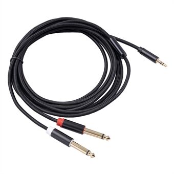 2 Mono 6.35 Jack to 3.5 Male Audio Cable 3.5mm to Double 6.35mm Aux Cable 3m for Phone to Mixer Amplifier