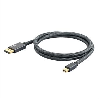 Mini DP to DP Braided Cable Thunderbolt 2 Port Mini DP 8K HD Converter Cable Data Sync Cord (2m)