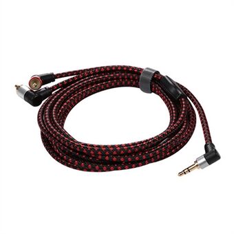 3m 3.5mm to 2 RCA Aux Cable Male to Male Right Angle Auxiliary Splitter Cord for Phone Tablet Laptop