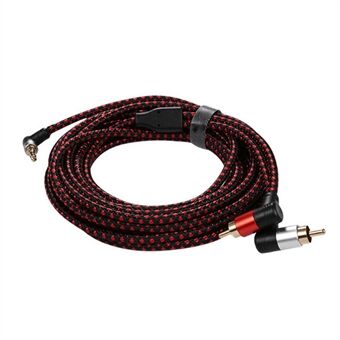 5m for Speaker DVD Player Amplifier 3.5mm to 2 RCA Aux Cable Male to Male Right Angle Auxiliary Splitter Cord