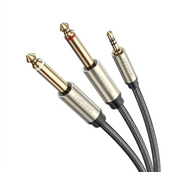 UGREEN 40791 1.5-Meter 3.5mm 1/8" Male TRS to 2 x 6.35mm 1/4" Male TS Stereo Audio Cable Y Splitter for Cellphones/Amplifiers/Home Theater