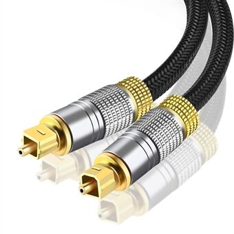 1m 24K Gold-Plated Connector Digital Optical Audio SPDIF Cable DVD TV Game Console Toslink Nylon Braided Line (Thread Type)