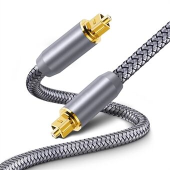 2m Gold-Plated Connector Design Fiber Digital Optical Audio Cable S / PDIF Output Nylon Braided Toslink Line (Style A)