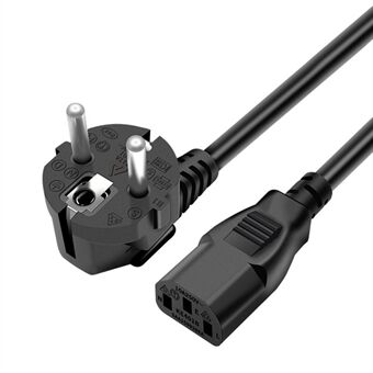 1.5m 3*0.75 SQMM Pure Copper Core EU Plug Power Cable for Monitor / Kettle 3 Square Pins Power Adapter (VDE Certified)