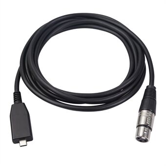 3 Meters Type-C to XLR Female Mic Cable Studio Audio Cable Connector Adapter TY18 for Microphones Or Recording