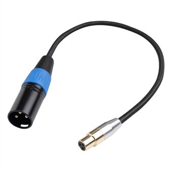 SA119GXK108BU 0.3m 24K Gold Plated Mini XLR to XLR Male Cable Microphone Audio Adapter Cord