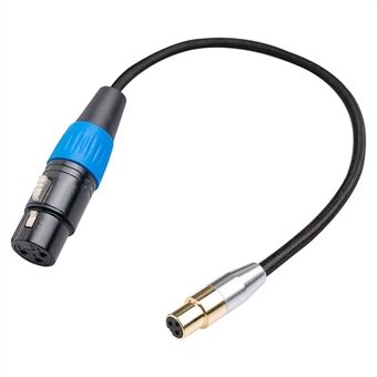 SA119GXK107BU 1m Mini XLR Female to XLR Female Adapter Cable Braided Connection Cord for Mixer Microphone