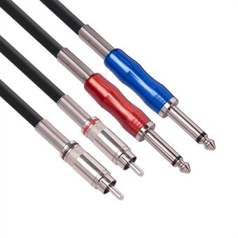 3m 2 RCA to Dual 1 / 4" Mono 6.35mm Male Jack Double-layer Shielding Audio Cable for Mixer Console Amplifier Speaker Home Theater System