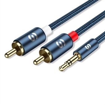 ESSAGER 5m RCA Y Splitter Cord 3.5mm Jack to 2RCA Male Aux Cable for TV PC Amplifiers DVD Speaker