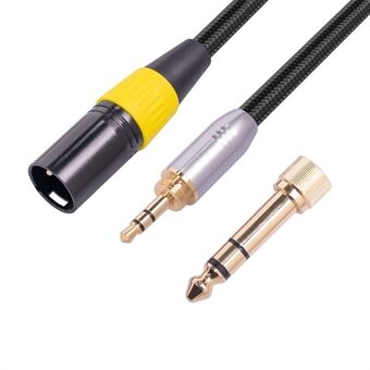 6.35mm+3.5mm Male to XLR 3Pin Converter Cable for Microphone Mixing Console Camera