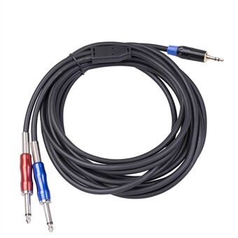 5m 3.5mm to Dual 6.35mm Audio Cable Speaker Mic Cord Dual 6.35 Jack to 3.5mm Mono Male to Male Wire