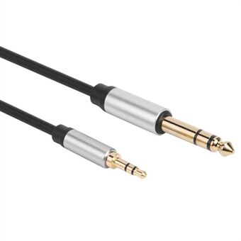 1.8m 3.5mm Male to 6.35mm/6.5mm Male Audio Cord Aux Adapter Cable for Electric Guitar Mixer Amplifier